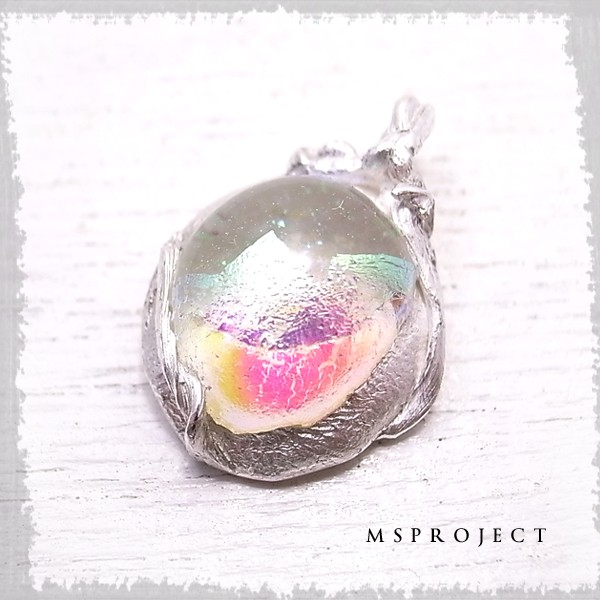 MS project　シルバー1000　チタンガラスペンダント　ペンダントトップ　de-67-ms-071