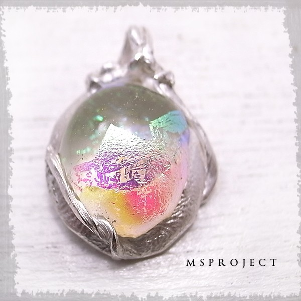 MS project　シルバー1000　チタンガラスペンダント　ペンダントトップ　de-67-ms-071