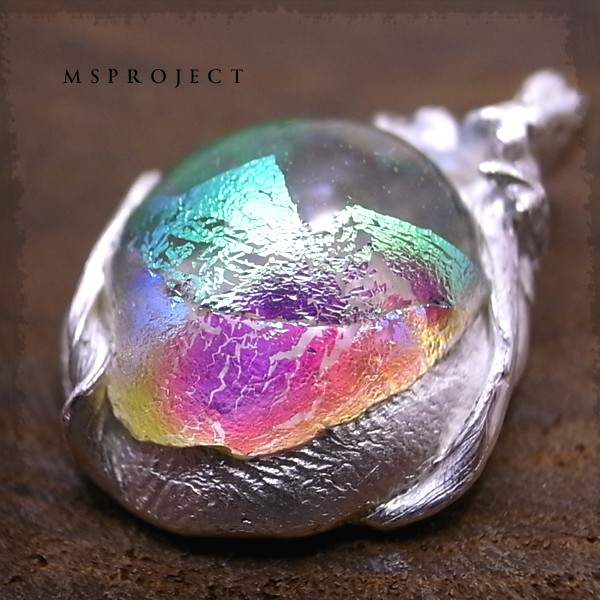 MS project　シルバー1000　チタンガラスペンダント　ペンダントトップ　de-67-ms-071