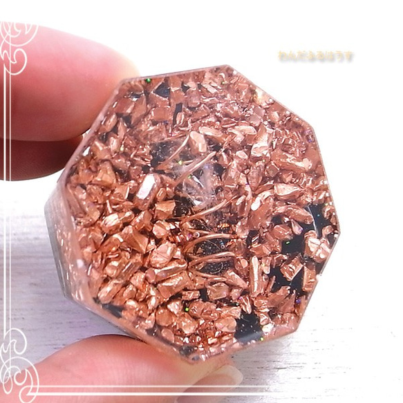 流浪的房子八角型[八角形]黑色水晶[Morion] Orgonite de-38-wh-87cc 第3張的照片