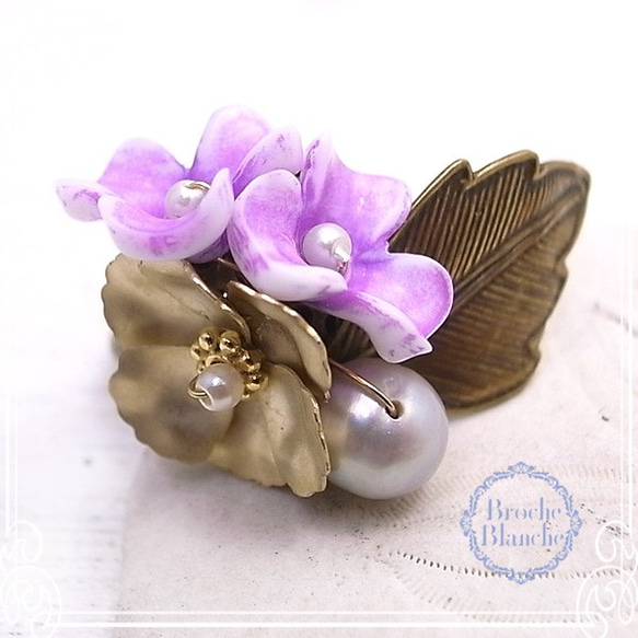 Broche Blanche Violette戒指（約11〜自由（可調））de-98-bb-25cc 第3張的照片