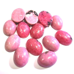 【掘り出し物サイズ】天然石 ルース 卸売　ロードナイト（rhodonite）　オーバルカボション　13x17mm 1枚目の画像