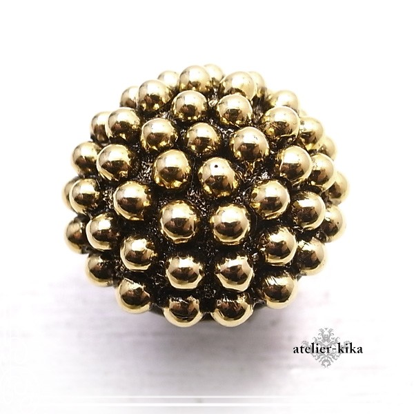 atelier-kika　ヴィンテージ調ボタンリング（フリーサイズ（9～13号目安））　de-104-ak-10