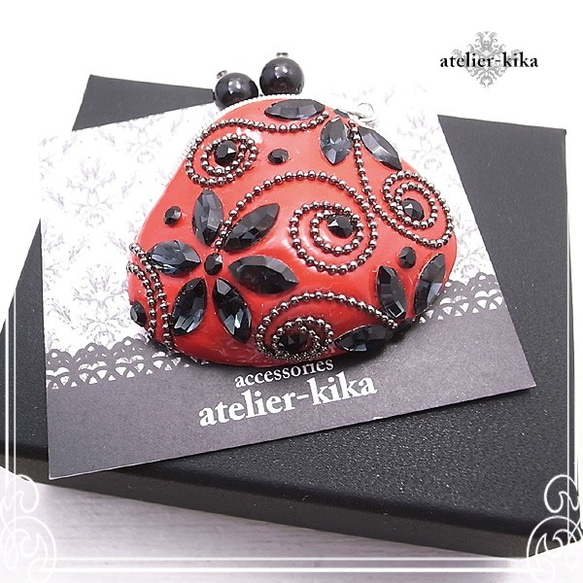 Atelier-Kika Gamaguchi胸針（紅色）de-104-ak-22 第5張的照片