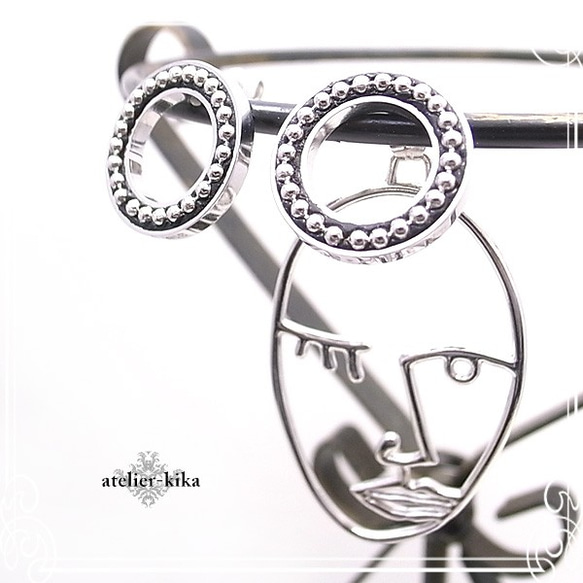 Atelier-Kika不對稱臉耳環de-104-ak-43 第4張的照片