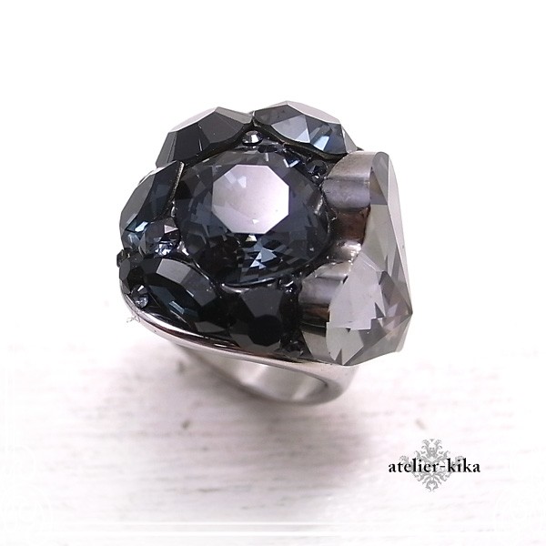 atelier-kika　モノトーンボリュームリング（13号）　de-104-ak-88