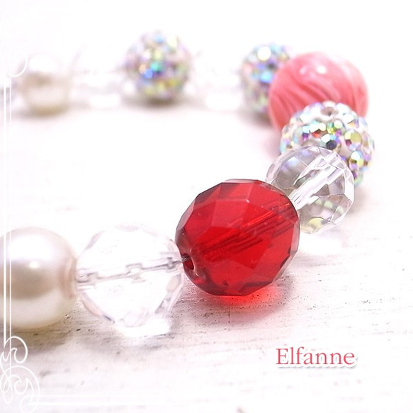 Elfanne　赤い星のきらめき　ブレスレット　de-81-el-62 (EAKB-0004) 3枚目の画像
