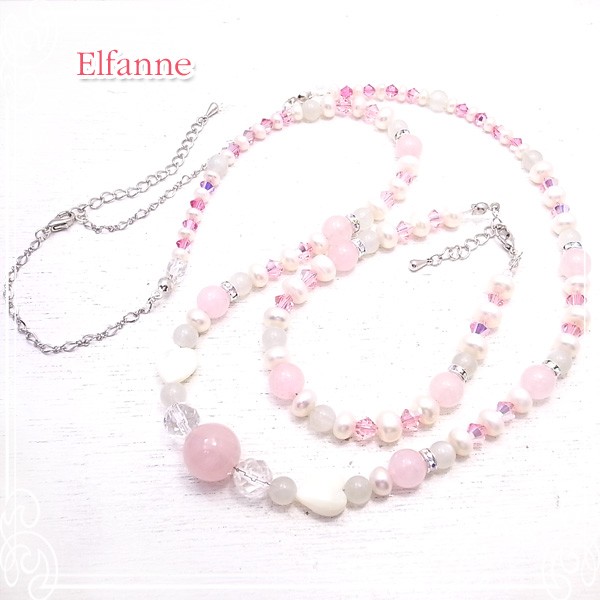 Elfanne　ハートに埋もれた私の心　ネックレス＆ブレスレット　de-81-el-59 (ESWN+B-0001)