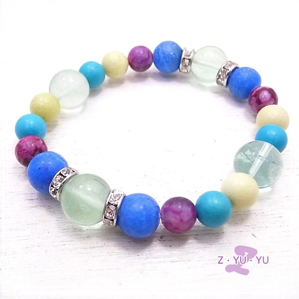 Z・YU・YU　無色透明なフローライトブレスレット　de-101-zy-37