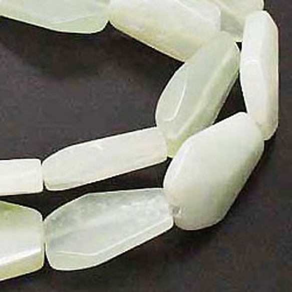 天然石 ビーズ ライン 卸売　ニュージェイド（New jade）　平六角形ビーズ　timy-98 2枚目の画像