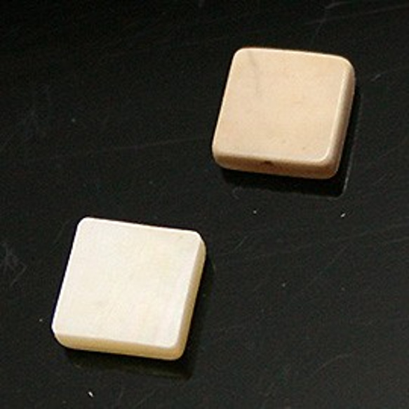 天然石材零件貝殼，貝殼（貝殼）方形零件（10套）ti-pa-1290 第2張的照片