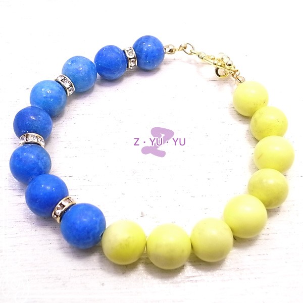 Z・YU・YU　黄・青色のバイカラーブレスレット　de-101-zy-45