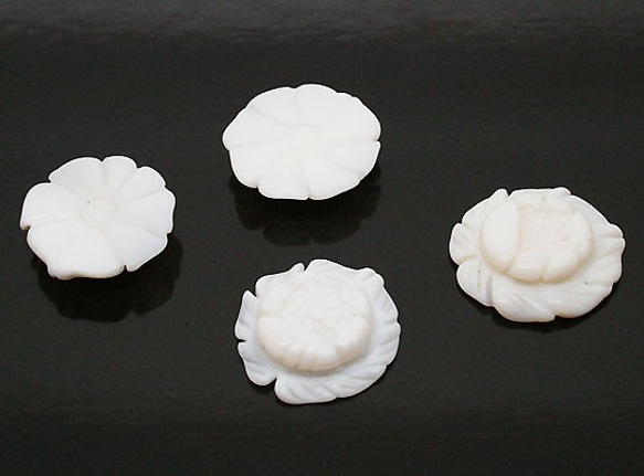 天然石材零件貝殼/珍珠母花零件（3件套）ti-pa-997 第2張的照片