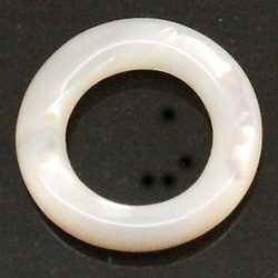 天然石材零件貝殼/珍珠貝母甜甜圈形若花零件（3件套）ti-pa-974 第1張的照片