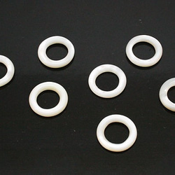 天然石材零件貝殼/珍珠貝母甜甜圈形若花零件（3件套）ti-pa-974 第2張的照片