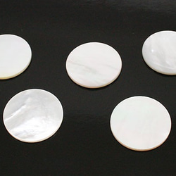 天然石パーツ　シェル貝/マザーオブパール　コイン型パーツ（3個セット）　ti-pa-987 2枚目の画像