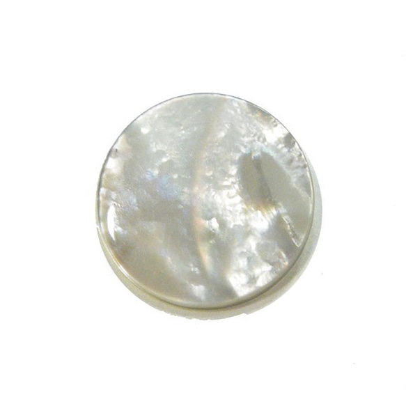 天然石材零件貝殼/珍珠母扁平圓形無孔零件 ti-pa-988 第1張的照片