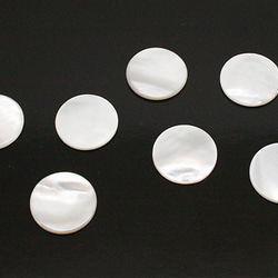 天然石材零件貝殼/珍珠母扁平圓形無孔零件 ti-pa-988 第3張的照片