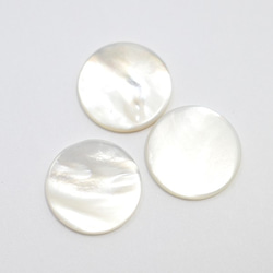 天然石材零件貝殼/珍珠母扁平圓形無孔零件 ti-pa-988 第6張的照片
