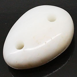 天然石材零件貝殼/珍珠母穿孔的滾筒零件（2件套）ti-pa-1052 第1張的照片