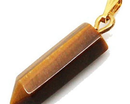 タイガーアイ/虎目石 六角ポイント 天然石パーツ（5個セット） ti-pa