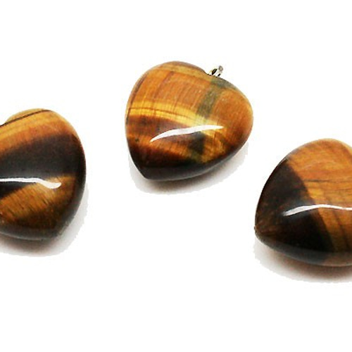 天然石パーツ タイガーアイ/虎目石 ハートパーツ（3個セット） ti-pa