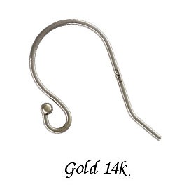 ゴールドピアスパーツ/ボールエンド　14KWG　ge01-14w（1組・ペア販売）
