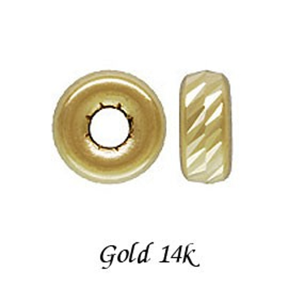 貴金属の材料　ゴールドロンデルビーズパーツ/マルチカット　14KYG　gb19-14y-30　3.0mm（10個セット） 1枚目の画像