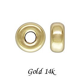 貴金属の材料　ゴールドロンデルビーズパーツ/ピラミッドカット　14KYG　gb21-14y　4.0mm（10個セット）