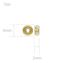 貴金属の材料　ゴールドロンデルビーズパーツ/ピラミッドカット　14KYG　gb21-14y　4.0mm（10個セット） 2枚目の画像