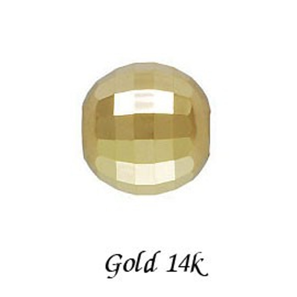 貴金属の材料　ゴールドビーズパーツ/ミラーカット　14KYG　gb10-14y　2.0mm（10個セット） 1枚目の画像