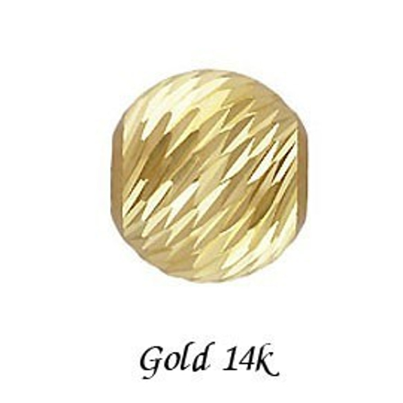 貴金属の材料　ゴールドビーズパーツ/ピラミッドカット　14KYG　gb28-14y　4.0mm（3個セット） 1枚目の画像