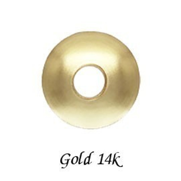 貴金属の材料　ゴールドビーズパーツ/キャップ　14KYG　gb32-14y　φ5.0mm（10個セット） 1枚目の画像