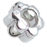 【在庫限り！】シルバービーズパーツ　フラワーデザインビーズ　sv-b-09-color　ロジウム（10個セット）