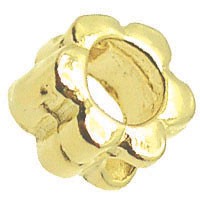 【在庫限り！】シルバービーズパーツ　フラワーデザインビーズ　sv-b-09-color　イエロー（10個セット）