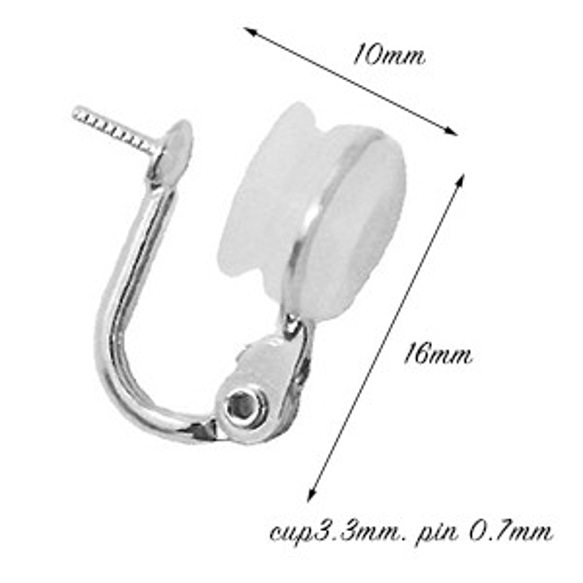 シルバー　イヤリングパーツ　ktg-esw-01　SV925 ロジウムコーティング 2枚目の画像
