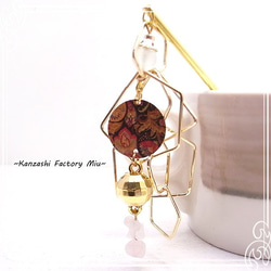 Kanzashi Factory Miu Kanzashi 多邊形鏈條和日式花紋板（紅色） de-99-mi-13 第2張的照片