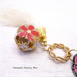 Kanzashi Factory Miu髮夾水木和刺繡流蘇髮夾DE-99-MI-15 第3張的照片