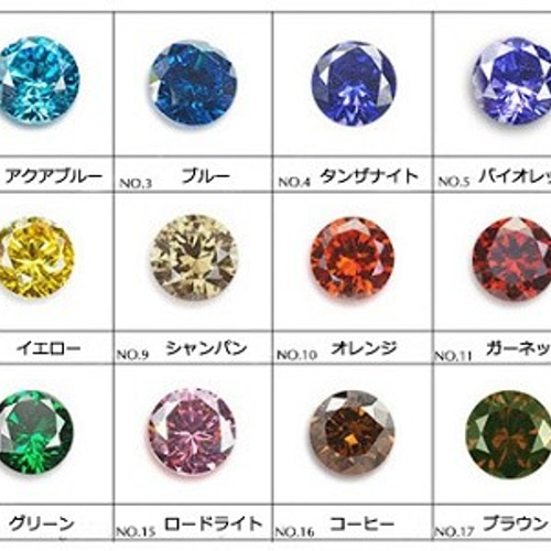 ブルー系キュービックジルコニア CZ パーツ販売 ラウンドカット