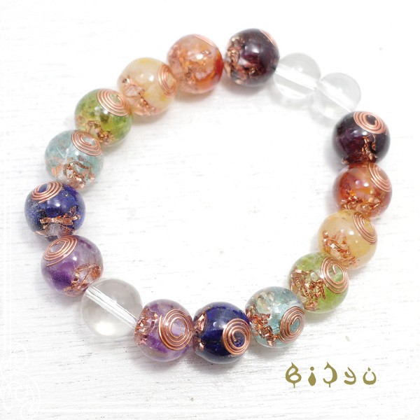 毘殊　オルゴナイト ダブルチャクラブレスレット【小15cm】　de-15-bj-280cc