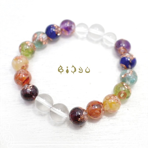 毘殊　オルゴナイト ダブルチャクラブレスレット【大18cm】　de-15-bj-281cc