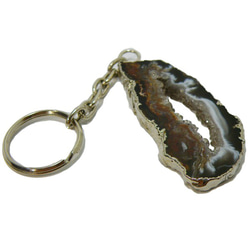 天然石材礦物鑰匙扣-Geode Slice- gs-sp-5544 第2張的照片