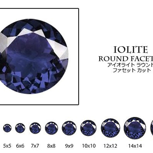 宝石ルース ♡トップクオリティの天然アイオライト1.086カラット　ソ付き 天然石 ルース 卸売 アイオライト（iolite） ラウンドカット iol
