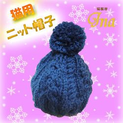 猫用 ニット帽子 《垂れ耳猫ちゃん向け》 ペット服
