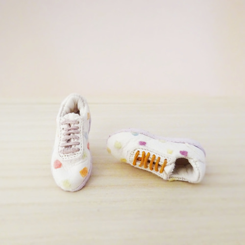 ミニチュア！水玉のスニーカー【受注製作】 立体・オブジェ ふらわぁ