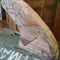古材　ウッドオブジェ　サーフィンのフィン　アンティーク　波　海 3枚目の画像