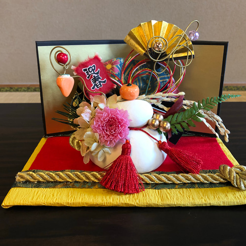 お正月ハンドメイド2019』お正月飾り 鏡餅 豪華鏡餅 陶磁器 立体