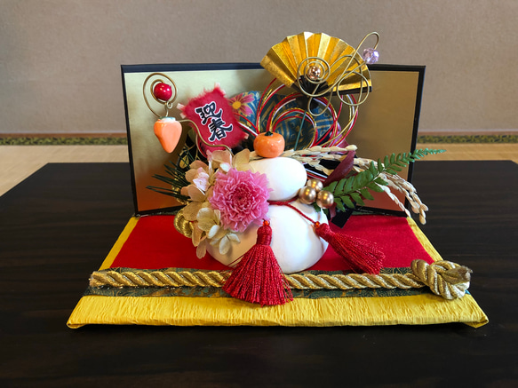 お正月ハンドメイド2019』お正月飾り 鏡餅 豪華鏡餅 陶磁器 立体