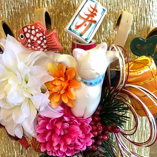 お正月ハンドメイド2019』お正月飾り 豪華熊手 壁掛け熊手 その他置物