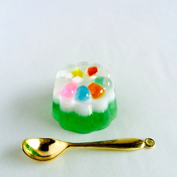 カラフルモザイクゼリーのキーホルダー（メロン） キーホルダー Fruit